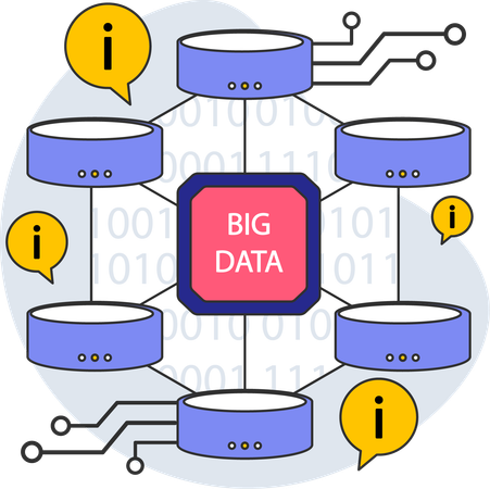 Big data y red de servidores  Ilustración