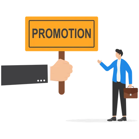 Big Hand Offers Promotion To Businessman Career Path And Development In Business New Career Opportunity And Promoted To New Position Illustration