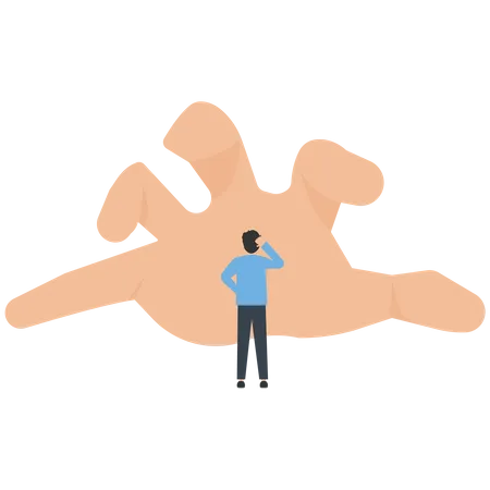 Big hand selecting person  Illustration