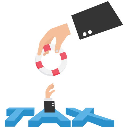 Big hands support in tax  Illustration