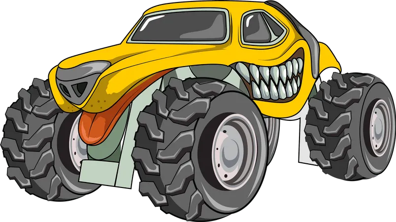 Big Monster Truck Vector Illustration Illustration