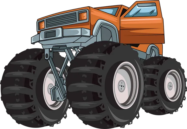 Big Monster Truck Car Vector Illustration Illustration