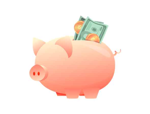 Big piggy bank  Illustration