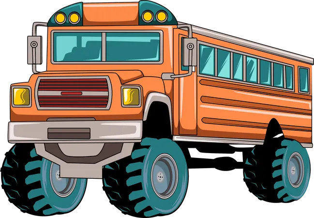 Big School Bus Vector Illustration Illustration