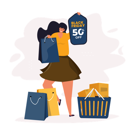 Big shopping Black Friday sale  Illustration