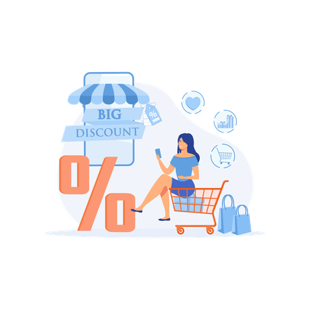 Big Shopping Discount  Illustration