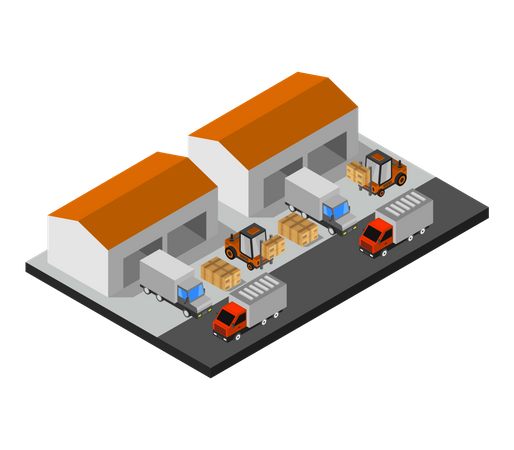 Big warehouse  Illustration