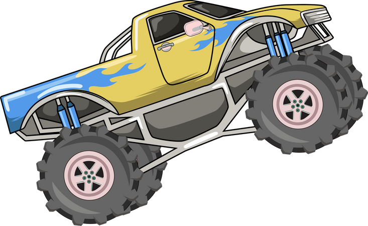Best Big monster truck Illustration download in PNG & Vector format