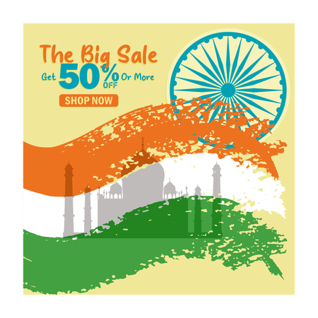 Biggest sales and discounts on India Independence Day  Illustration