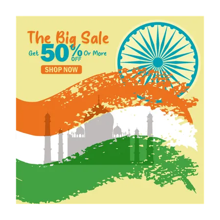 Biggest sales and discounts on India Independence Day  Illustration