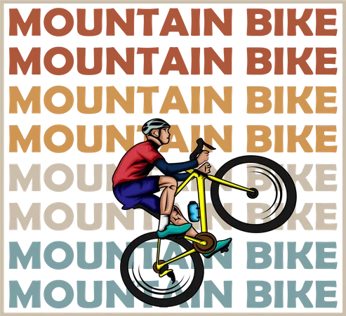 Bike Retro Design Landscape Illustration