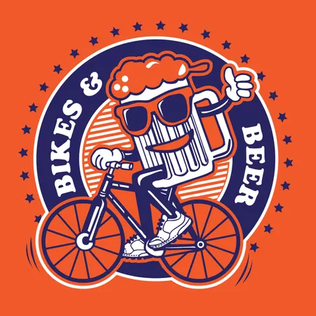Bike & Beer Illustration