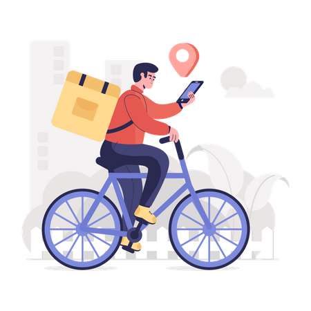 Bike Delivery Illustration
