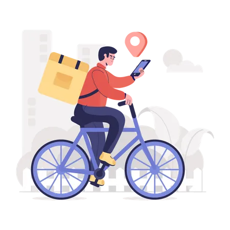 Bike Delivery Illustration