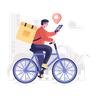illustrations of delivery bike