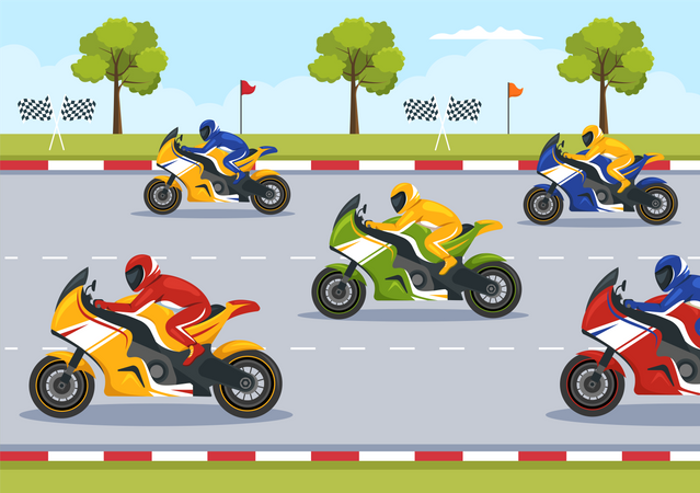 Bike race  イラスト