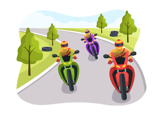 Bike Racing Illustration
