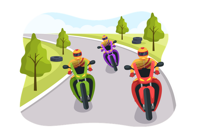 Bike Racing  Illustration