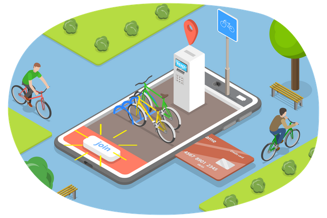 Bike Rental  Illustration