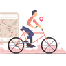 illustrations of bike ride with gps