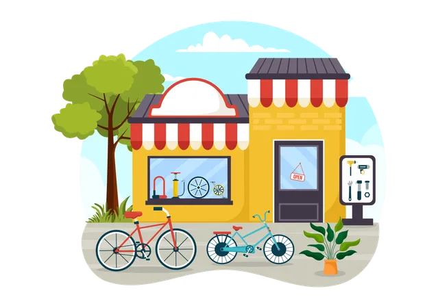 Bike Shop  Illustration