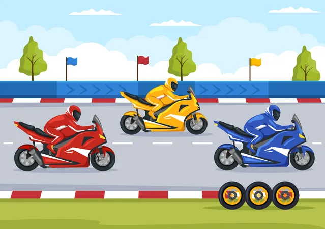 Bikers doing race  Illustration