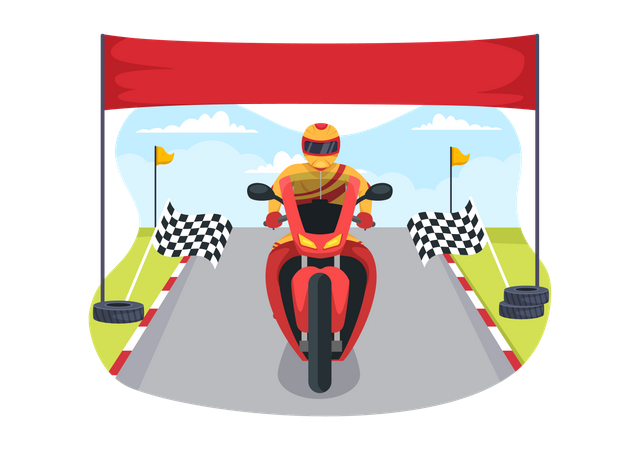 Bikers doing race  イラスト