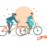 illustration for biking