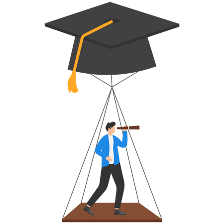 Bildung oder Wissen für die berufliche Weiterentwicklung  Illustration