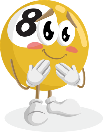 Biliard Logo mascot ashamed pose  Illustration