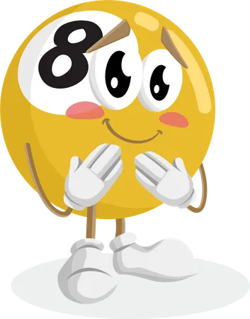 Biliard Logo mascot ashamed pose  Illustration