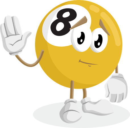 Biliard Logo mascot goodbye pose  Illustration