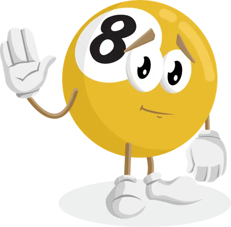 Biliard Logo mascot goodbye pose  Illustration