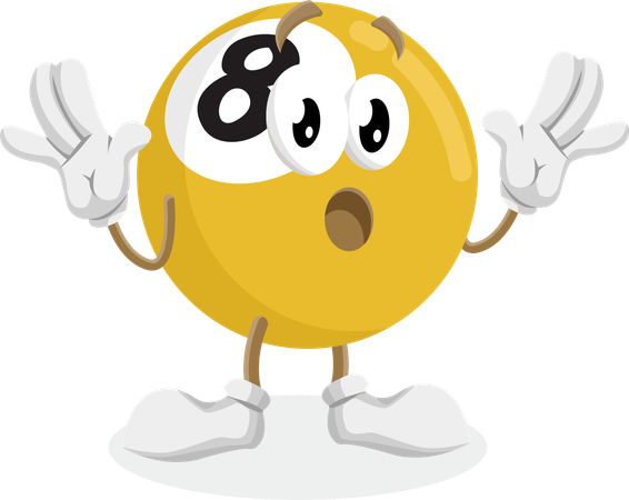 Biliard Logo mascot surprise pose  Illustration