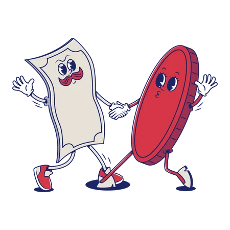 Bill And Coin Dance Illustration