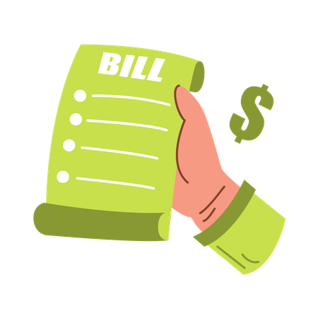 Bill being held with  dollar sign  Illustration