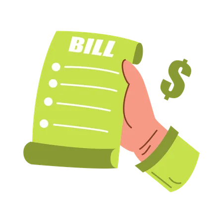 Bill being held with  dollar sign  Illustration