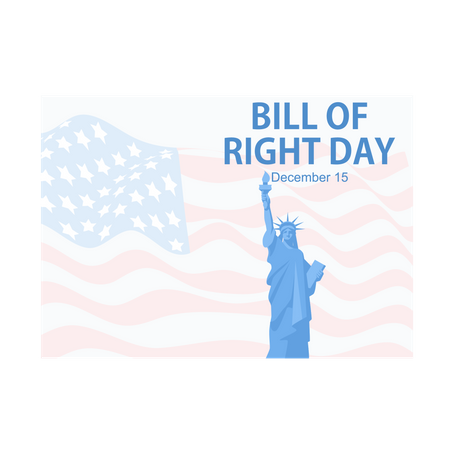 Tag der Bill of Rights in den Vereinigten Staaten  Illustration