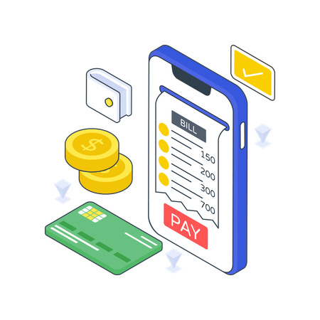 Bill Payment using mobile  Illustration