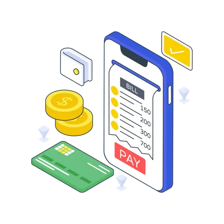 Bill Payment using mobile  Illustration