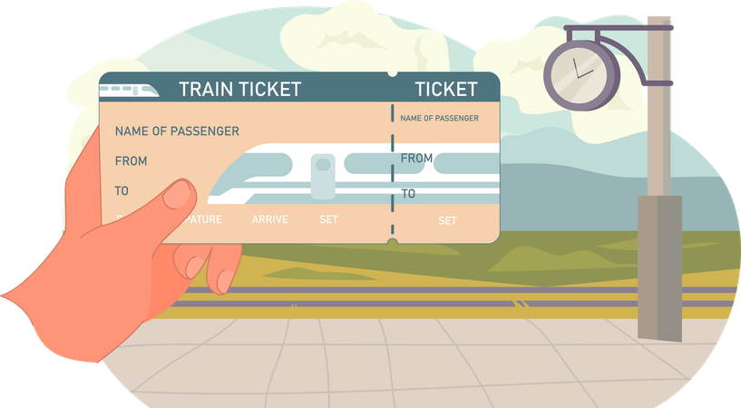 Billet de train  Illustration