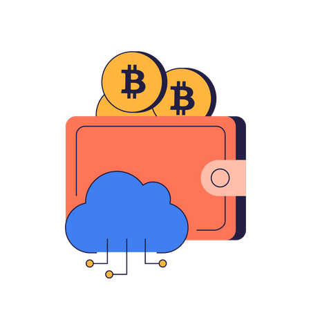 Billetera en la nube bitcoin  Ilustración