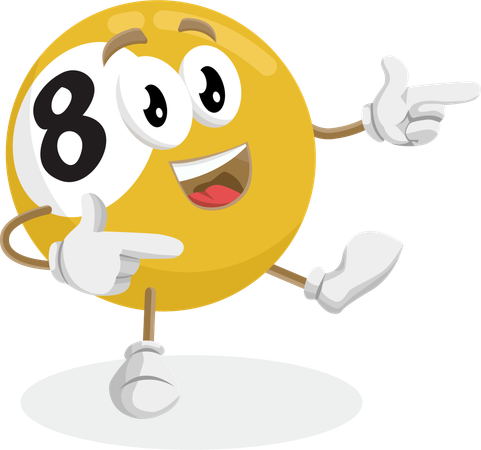 Billard Logo Maskottchen Hi pose  Illustration