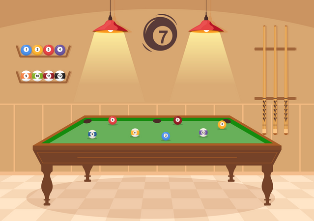 Billiards Game  Illustration