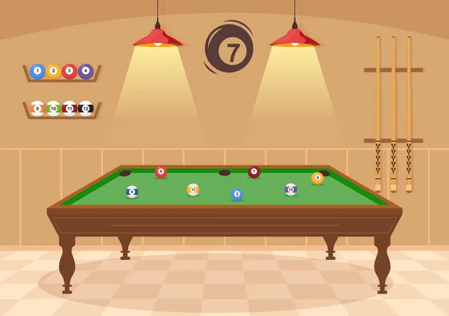 Billiards Game  Illustration