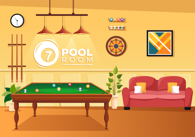 Billiards Game  Illustration