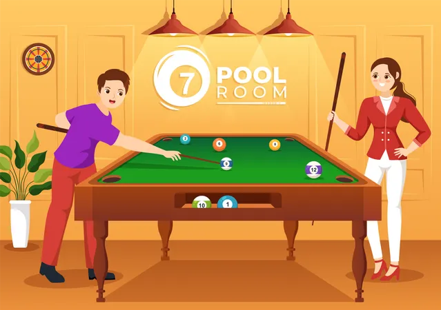 Billiards Game  Illustration