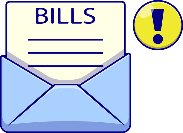 Bills In Envelope  Illustration