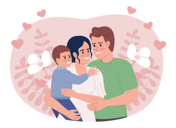 Bindung zwischen Mutter, Vater und Sohn  Illustration