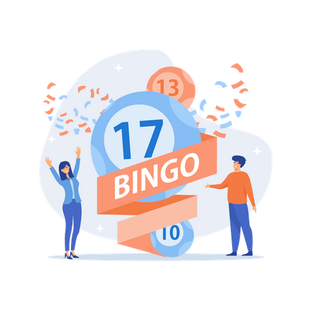 Bingo lottery balls with lucky numbers  イラスト
